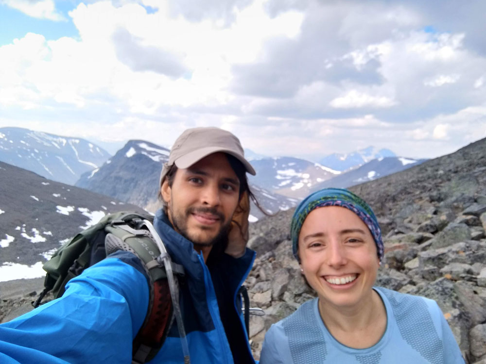 Me (right) with my boyfriend Martin Bertran (left) during a backpacking trip we did after our first ICML conference in Sweden.